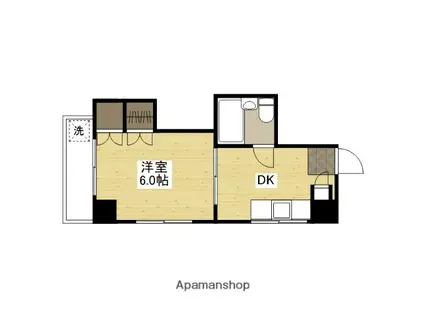 ヴィラ大州通(1DK/7階)の間取り写真