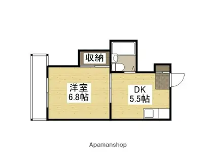 コーポカワモト(1DK/3階)の間取り写真
