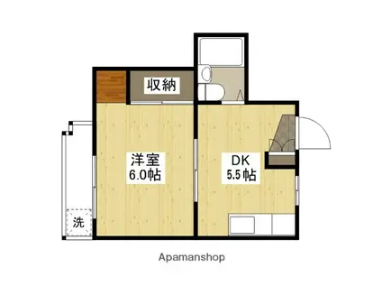 コーポカワモト(1DK/1階)の間取り写真