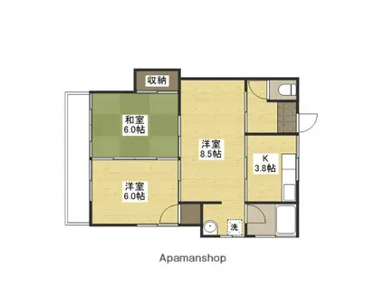 橋本アパートA棟(3K/2階)の間取り写真