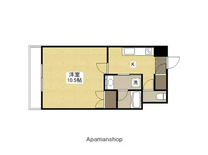 フローラ西原(1K/4階)の間取り写真