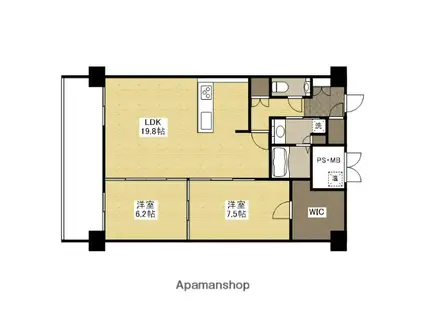 グランアークテラス(2LDK/8階)の間取り写真