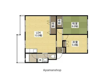 マルヒロハイツ(2LDK/2階)の間取り写真