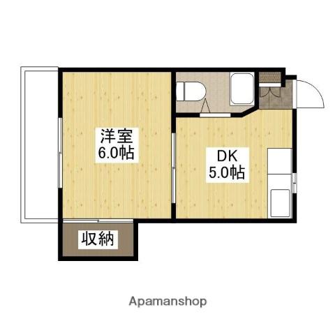 大宮グリーンコーポ(1DK/4階)の間取り写真