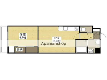 ブラッサム己斐本町(1LDK/4階)の間取り写真