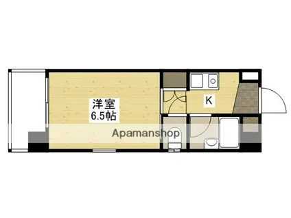 アクアサイドみささ(1K/4階)の間取り写真