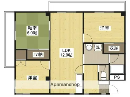 第2古江グリーンハイツ(3LDK/4階)の間取り写真