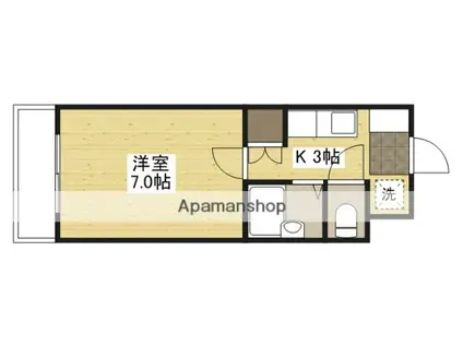 オブジェ牧本(1K/3階)の間取り写真