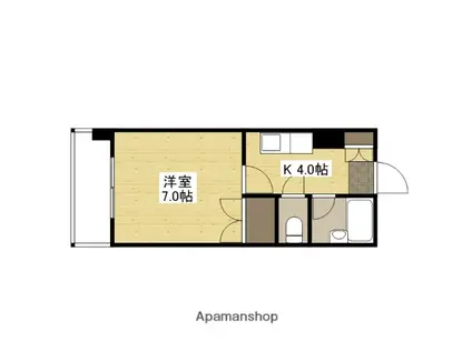第1品川ビル(1K/2階)の間取り写真