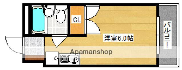 パラドール三筋(ワンルーム/4階)の間取り写真