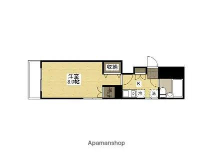 川本ビル(1K/2階)の間取り写真