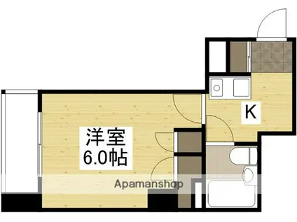 ドーム白島(1K/6階)の間取り写真
