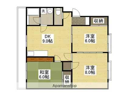 ハイネス西村(3DK/1階)の間取り写真