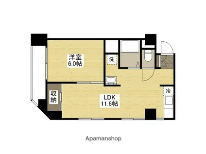 第1中野ビル(1LDK/3階)の間取り写真