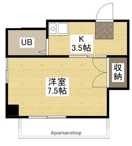 Sビル本川(1K/5階)の間取り写真