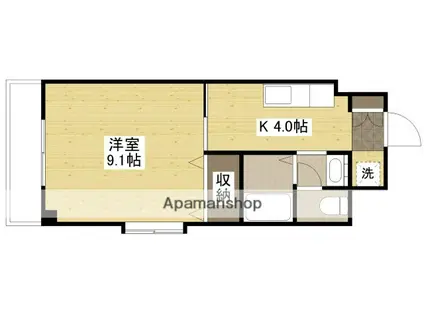 グランヴェルジェ中須Ⅱ(1K/5階)の間取り写真