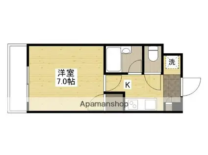 レジャンデールⅡ(1K/3階)の間取り写真