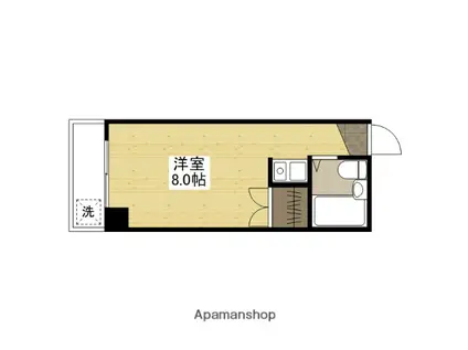 グランドアメニティ住吉(ワンルーム/2階)の間取り写真