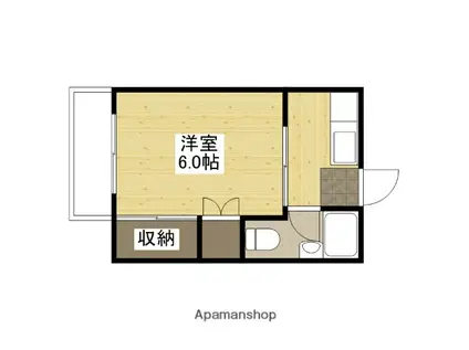 山肩ビル(1K/3階)の間取り写真