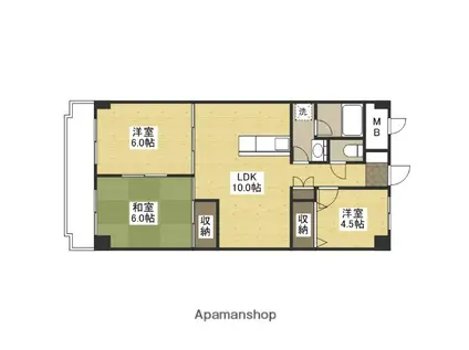 ジョイパレス高取駅前(3LDK/7階)の間取り写真