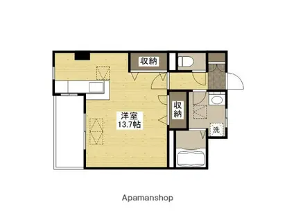 MARINE ウエスト(ワンルーム/2階)の間取り写真