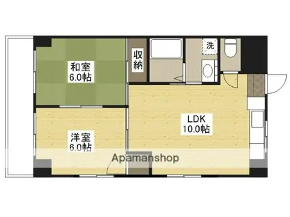 ルート大芝(2LDK/10階)の間取り写真