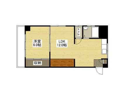 府中城ヶ丘ビル(1LDK/4階)の間取り写真