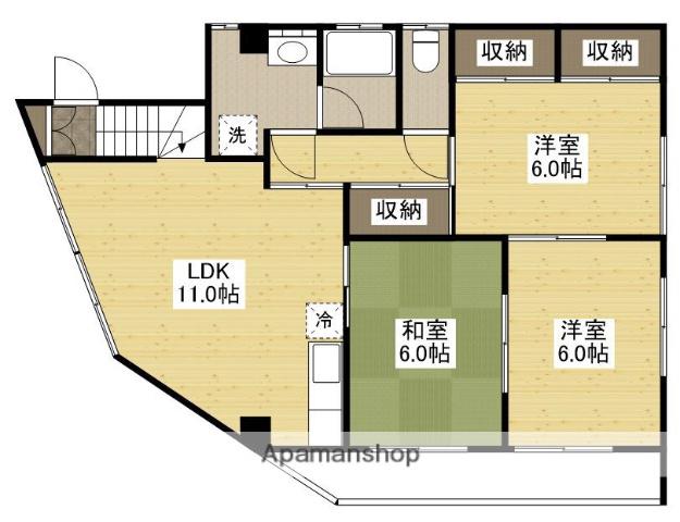 YOTUBAビル(3LDK/4階)の間取り写真