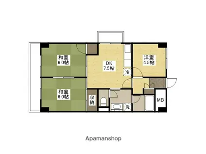 リラティブ古江(3DK/4階)の間取り写真