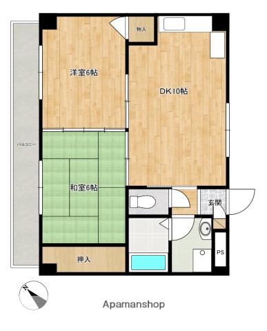 見口マンション(2LDK/3階)の間取り写真