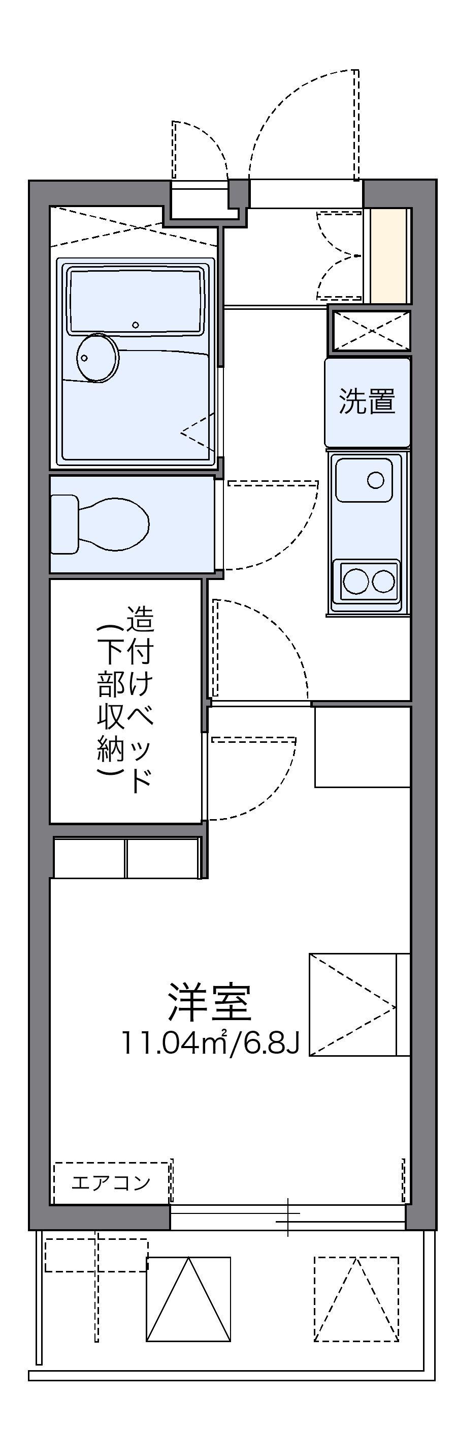 レオパレスARCADIA A(1K/3階)の間取り写真