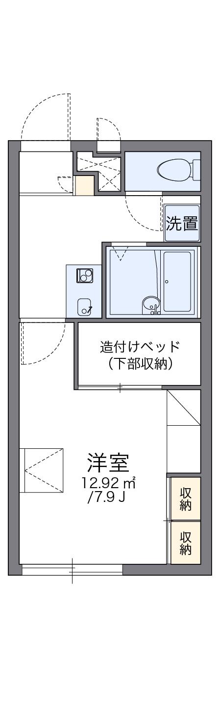 レオパレスFLORAⅢ(1K/1階)の間取り写真