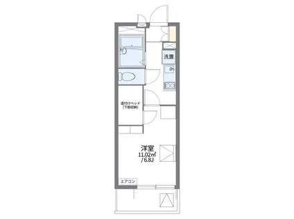 レオパレスVIRGO(1K/3階)の間取り写真