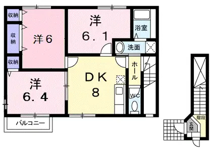 メゾン請石(3DK/2階)の間取り写真