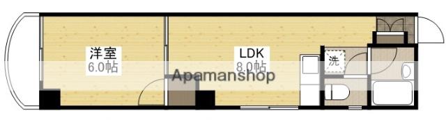 植木ビル(1LDK/4階)の間取り写真