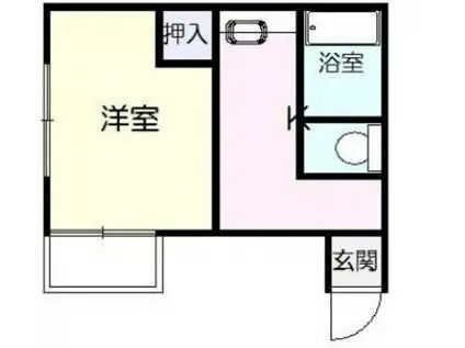 塚村ビル(1K/4階)の間取り写真