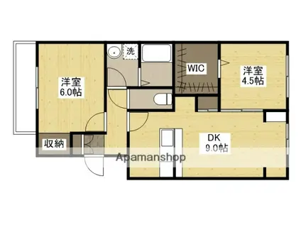 パルティーレ戸坂(2DK/4階)の間取り写真