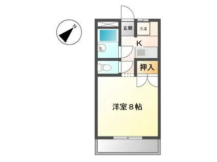 フォレストコーポ(1K/2階)の間取り写真