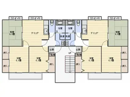 サンライズ矢賀B棟(3DK/1階)の間取り写真