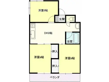 門本マンション(3DK/3階)の間取り写真