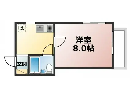 第3宮本ビル(1K/2階)の間取り写真