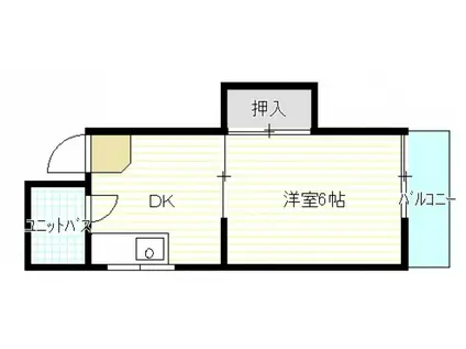 河原町ハイツ(1DK/5階)の間取り写真