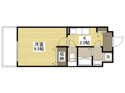 アイステージ牛田南(1K/3階)の間取り写真