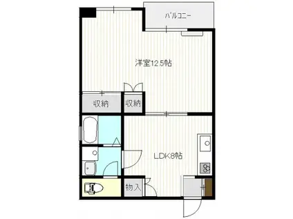 フジウラビル(1LDK/5階)の間取り写真