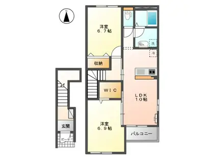 スターテラス宮内(2LDK/2階)の間取り写真