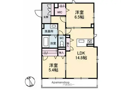 リバーフィールド(2LDK/2階)の間取り写真