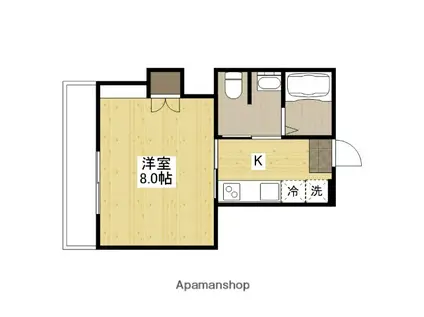 マノワールⅢ(1K/1階)の間取り写真