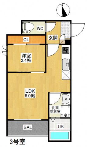 PENSIONJULY桜尾REGALESTPENSION桜尾(1LDK/2階)の間取り写真