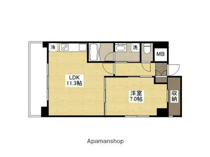 コリエンテ大宮(1LDK/3階)の間取り写真