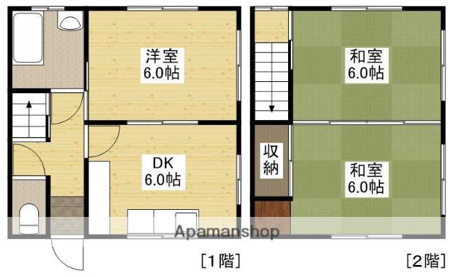 広島電鉄宮島線 修大協創中高前駅 徒歩13分 2階建 築49年(3DK)の間取り写真